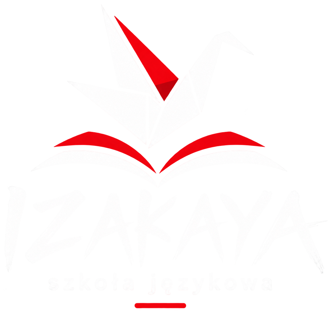 Izakaya — szkoła językowa. Origami żuraw nad otwartą książką.
